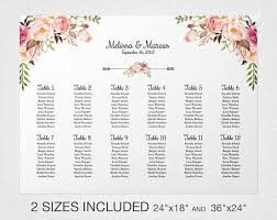 pink floral wedding seating chart template floral wedding