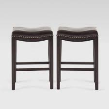 Counter stools in classifieds in london. Set Of 2 26 Avondale Backless Counter Height Barstool Brown Bonded Leather Christopher Knight Home Target
