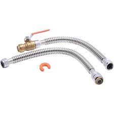 Installing a sharkbite water heater hose. Stainless Steel Corrugated Flexible Water Heater Connection Kit Plumbing Sharkbite