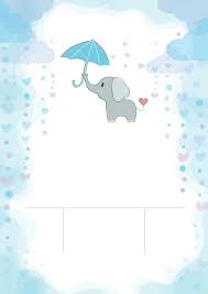 Simple Small Fresh Blue Baby Products Promotion Baby Bear Baby Shower Invitaciones Baby Shower Baby Boy Shower