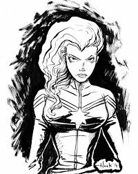 Carol1 Jpg 1267 1600 Marvel Coloring Captain Marvel Black And White Pictures