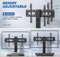 HT03B-003 - Soporte Universal Para TV Con Soporte De Pared Para 40 A 86  Pulgadas, Altura Ajustable De 5 Niveles, Base De Vidrio Templado  Resistente, ...