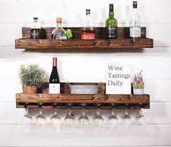 Wine Rack Glass Wall Mounted