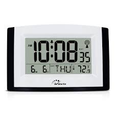 Digital wall clock with thermometer. Wallarge Atomic Wall Clock Self Setting Desk Clock Battery Operated Digital Wall Clock Large Digital Display Clock With Temperature And Date Excellent Clock For Office Buy Online At Best Price In Uae Amazon Ae