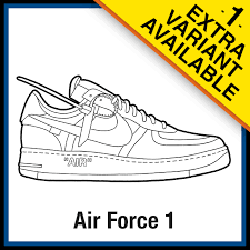 2018 nike air force 1 high sport knicks whiteteam orange game royal av3938 100 c48233 c17096 65 off 2018 off white x nike air force 1 07 lv8 queen elemental rose aj7748 800. Nike Air Force 1 Off White Sneaker Coloring Pages Created By Kicksart