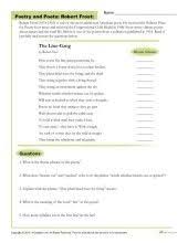 Poetry And Poets Robert Frost Poetry Worksheet Poetry Worksheets Rhyme Scheme 10th Grade Reading