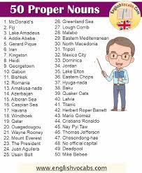 Check spelling or type a new query. 50 Proper Nouns List Examples English Vocabs