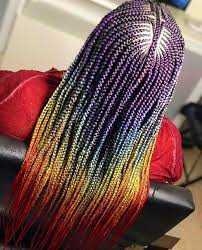 Rainbow Box Braids Rainbow Braids African Hairstyles For Kids Colored Braids