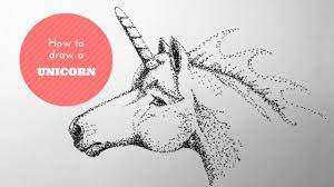 How To Draw A Unicorn - Pointillism Or Dot Drawing Technique - Youtube