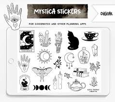 20 Digital Planning Stickers For Goodnotes Witchy Mystical Etsy Planning Stickers Planner Stickers Bullet Journal Stickers