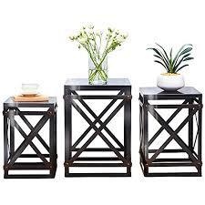 Their resurgence means we can solve the problem of dead space, and give ourselves a groovy place to set our moscow mules. Set Of 3 Industrial Style Indoor Side Tables Retro Square Nesting End Tables Heavy Duty Metal Outdoor Garden Stool Tables Retro Brushed Bronze Ship From Us Pricepulse