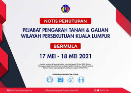 More images for pejabat tanah dan galian kuala lumpur » Pptg Wp A Twitter Notis Penutupan Pejabat Pengarah Tanah Dan Galian Wilayah Persekutuan Kuala Lumpur Pptgwpkl Dimaklumkan Bahawa Pejabat Pengarah Tanah Dan Galian Wilayah Persekutuan Kuala Lumpur Pptgwpkl Ditutup Pada 17 Mei