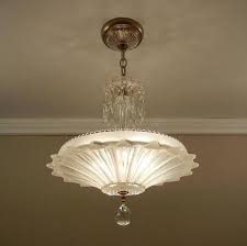 Glamorous Best Describes This Highly Popular Sunflower Or Petal Chandelier From The Late 1930s Through Art Deco Chandelier Chandelier Art Vintage Pressed Glass