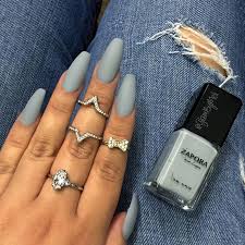 It does not have the 'strong' rigidity of an acrylic manicures but not as flexible as a gel manicure; Matte Grey Acrylic Nails New Expression Nails