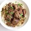 A rich, creamy beef stroganoff. 1
