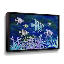 Shop wayfair.ca for the best star fish wall art. Highland Dunes School Of Fish Angelfish Under The Sea In Coral Reef Watercolorby Irina Sztukowski Wayfair