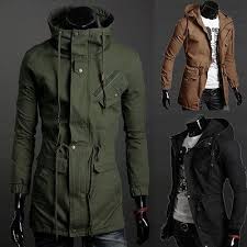 Even military style has succumb to the sportsluxe trend conquering menswear right now. Men 39 S Slim Fit Military Style Jacket Stand Collar Coat Zip Button Hoody Overcoat Slim Fit Hoodie Hoodie Coat Warm Parka