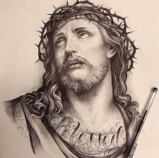 Drawing jesus face tattoo design. Pin On å†™å®žæ‰‹ç¨¿