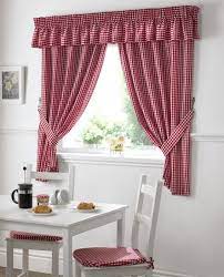 Sunshine everyday white sheer tulle beaded valance curtains 2 pieces kitchen cafe rod pocket swag window curtain valances with bead trim for. Gingham Check Kitchen Window Curtains Red And White