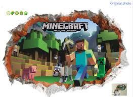 Lepidlo je mozne nanaset primo na zed. Minecraft Samolepici Tapety