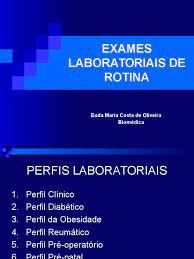 Eles devem incluir análises de tireoide, eletrocardiogramas, além de exames específicos para cada gênero, como a mamografia e o exame de próstata. Exames Laboratoriais De Rotina Diabetes Mellitus Colesterol