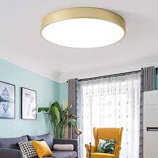 Amazon Com Aokarlia Led Round Ceiling Lights Modern Golden Super Bright Flush Square Bathroom Light Ceiling Lamps Living Room Ceiling Lights Lamps Living Room