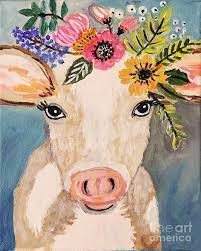 Check spelling or type a new query. Cow With Floral Crown Painting By Karen Fields