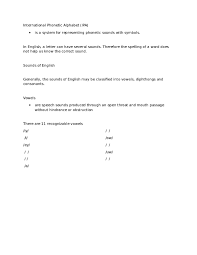 Doc International Phonetic Alphabet Ipa Jose Manuel