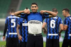 Jugador del inter de milán e internacional con marruecos. Inter Milan 3 1 Bologna Achraf Hakimi Hits A Brace To Send Hosts To Second Daily Mail Online