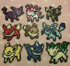 Perler Bead Eevee Evolutions Pokemon Hama Boncuk Boncuk