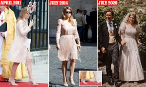 How did princess beatrice's wedding plans change in light of the coronavirus epidemic? Princess Beatrice S Wedding Shoes Worn At Two Prior Weddings Daily Mail Online
