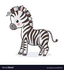 Gruesome drawings of cute cartoon characters. Zebra Is Standing On A White Background And Vector Image Baby Zebra Drawing Zebra Cartoon Cute Animal Drawings