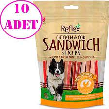 reflex chicken sandvic stripts 80 gr 10 ad amazon pet center sandvi c fileto kopek