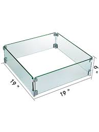 Check spelling or type a new query. Vbenlem Square Fire Pit Wind Guard 19 X 19 X 6 Glass Flame Guard Fire Wind Guard Fence With 5 16 Inch Thickness Clear Tempered Glass And Non Slip Feet For Propane Gas Fire