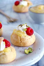 Easy Raspberry And Lemon Curd Cream Puffs Del S Cooking Twist Recipe Cream Puff Recipe Sweet Desserts Cream Puffs