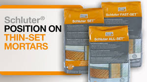 schluter systems position on thin set mortar