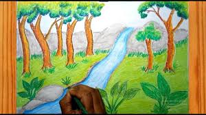 Tropical rainforests, because of their location near the equator, cover only a small area on our planet. Jungle Drawing Scenery Simple Forest Scenery Drawing With Animals Jungle Drawing Drawing Scenery Forest Drawing