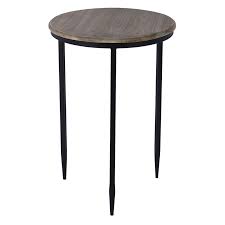 4.4 out of 5 stars 91. Round Wood Top Accent Table With Black Metal Legs At Home
