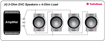How can i wire (4) 16 ohm speakers in a series (64 ohms) for a tube amp so i can push power tubes but with overall low volume for apartment building probably 800 watts at half the rated ohms of one speaker. Prime 10 R2 2 Ohm Dvc Subwoofer Rockford Fosgate