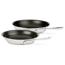 All Clad 410810 Nsr2 Stainless Steel Dishwasher Safe Oven Safe Nontick 8 Inch And 10 Inch Fry Pan Set 2 Piece Fry Pan Set Stainless Steel Dishwasher Pan Set