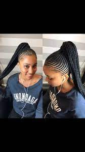 Pin By African American Hairstyles On Neat Braids And Styles Braided Ponytail Hairstyles Cornrow Hairstyles Braids For Black Hair