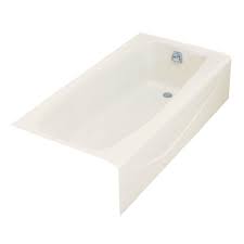 Kohler central distributors are listed on this page. Kohler Villager 5 Ft Right Drain Rectangular Alcove Cast Iron Bathtub In Biscuit K 716 96 The Home Depot