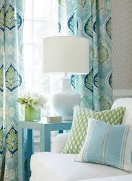 Thibaut Blue And Green Curtains Coastal Living Rooms Cottage Decor