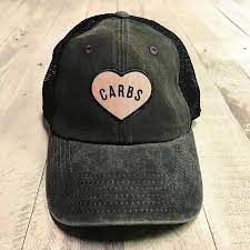 Carbs Heart Patch Funny Snapback Trucker Dad Hat One Size Etsy Dad Hats Heart Patches Mesh Trucker Cap