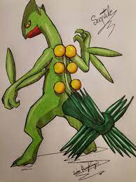 Oc) My Drawing Of Sceptile :) : R/Pokemon