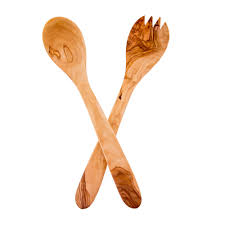 Olive Wood Kitchen Utensils Set Of 2 Handmade Cooking Or Serving Wooden Fork Spoon Set Large 12 5 32cm In 2020 Wood Kitchen Utensils Olive Wood Kitchen Olive Wood Utensils