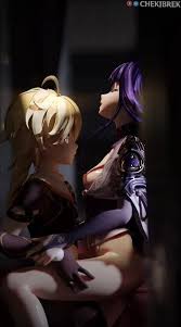 Raiden Makes Love to Baal who Sits on the Railing