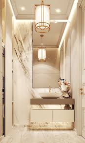 Luxurioses Badezimmer Mit Marmor Und Golddetails Wandgestaltung Badezimmer Golddetails Luxuriose Luxurioses Badezimmer Badezimmereinrichtung Wc Design