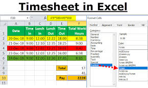 timesheet in excel guide to create timesheet calculator