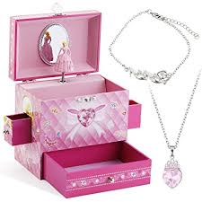 This beautiful jewelry box features a charming outer shell that opens to a soft pink interior with several compartments. Buy Kids Musical Jewelry Box For Girls With 3 Drawers And Jewelry Set With Cute Princess Theme Beautiful Dreamer Tune Pink Online In Indonesia B087m5h549